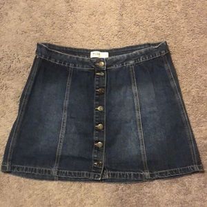 Button Down Jean Skirt